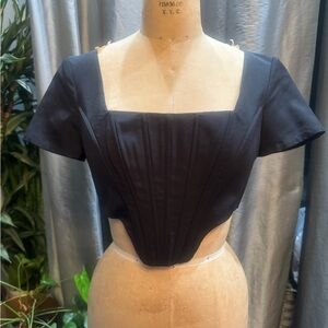 Staud Black Corset Women's Top